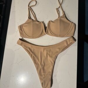 Cheeky Tan Ribbed Bikini Set